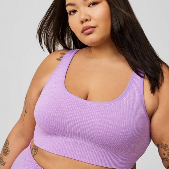 Torrid Size 2X Lavender Scoop Neck Ribbed Seamless Bralette Wireless NWT - Picture 1 of 11